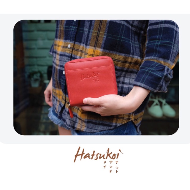 กระเป๋าสตางค์ แบรนด์ Hatsukoi Bag รุ่น Crepe สีแดง (ของใหม่)