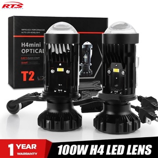 เลนส์โปรเจคเตอร์ H4 LED T2 H4 LED 100W 6000K แสงสีขาว สําหรับรถยนต์