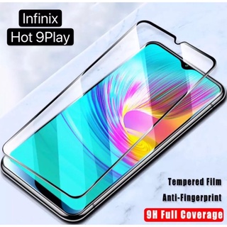 ฟิล์มกระจกนิรภัย เต็มจอ infinix Hot 9play ฟิล์มกระจก infinix Hot 9play ฟิล์มเต็มจอ ขอบดำ ฟิล์มกันกระแทก คุณภาพดี infinix