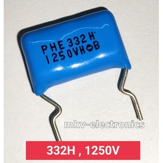 (1ตัว) 332H ใช้แทน 332 , 332J , 332K 1250V , Mylar Capacitor (รหัสสินค้า M02406)