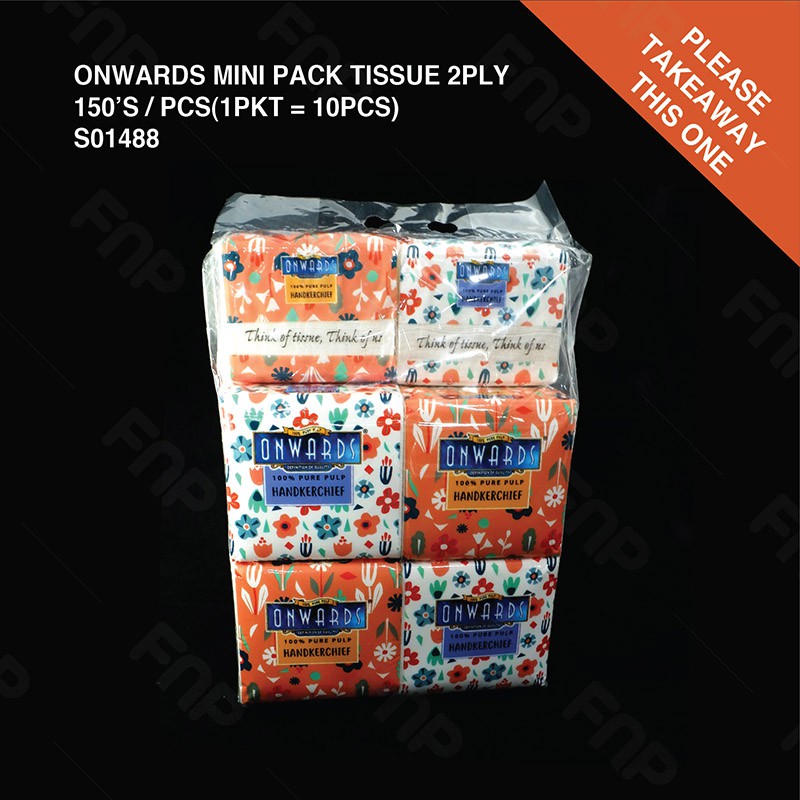 ONWARDS MINI PACK TISSUE 2PLY