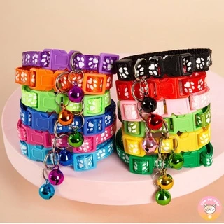 ปลอกคอแมว ปลอกคอสุนัข พิมพ์ลายรอยเท้าสัตว์เลี้ยง 12สีน่ารัก เลือกสีได้ C014