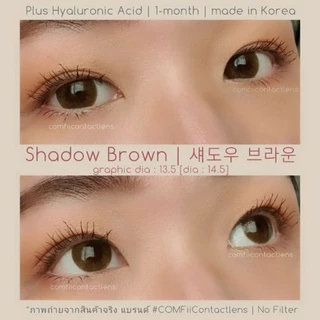 Comfii Contactlens คอนแทคเลนส์ Hyaluron รายเดือน Made in Korea รุ่นShadow Brownใหญ่กว่าตาดำ บิ๊กอาย