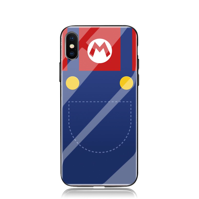 เคสโทรศัพท์มือถือลายการ์ตูนมาริโอ้สําหรับ Iphone 12 Mini 13 Pro Max 6s 7 8 Plus X Xr Xs max 11 Pro Max Tempered Glass Case