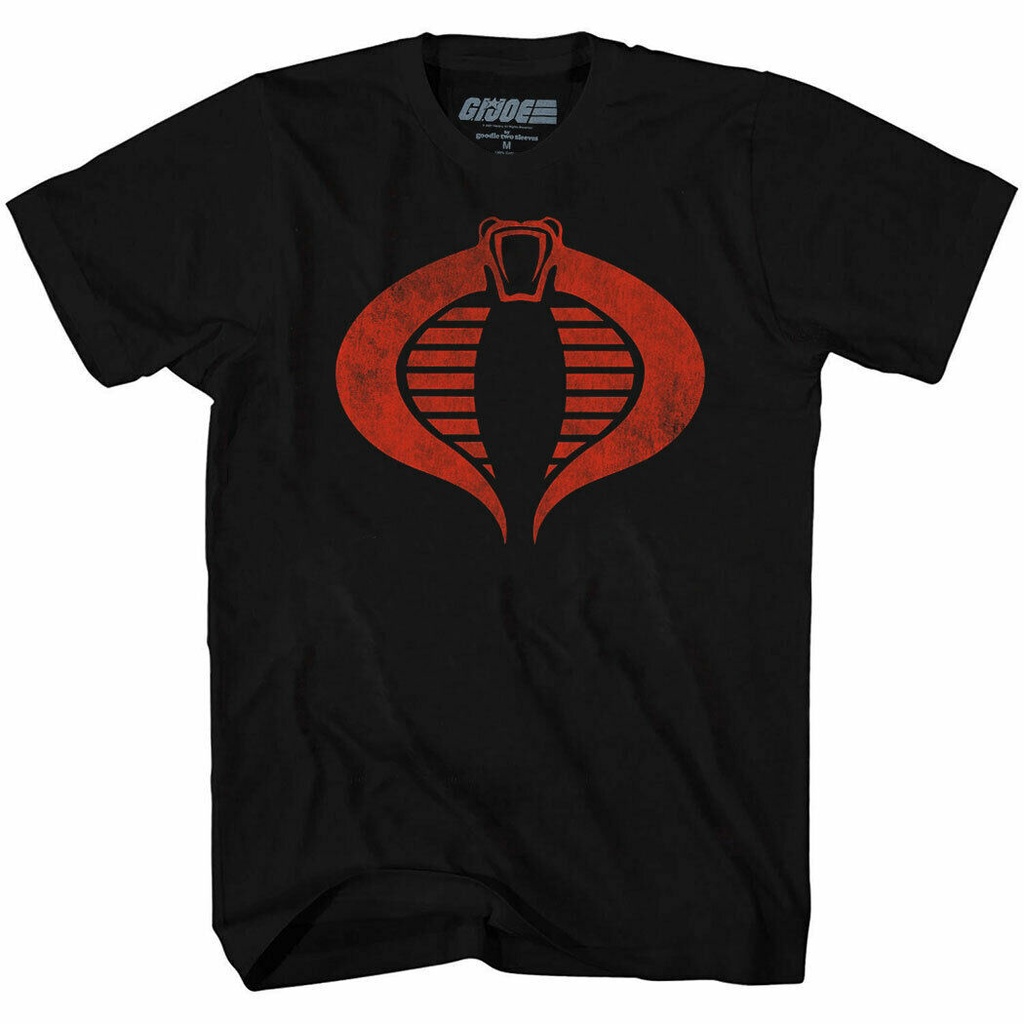 เสื้อยืดสไตล์เพียว GI Joe Cobra Commander Distressed Symbol สําหรับปู่ปู่