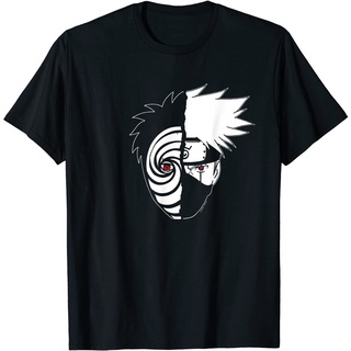 เสื้อยืด พิมพ์ลาย Naruto Shippuden Kakashi Tobi Split Face