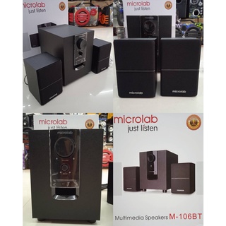 ลำโพง  Speakers microlab M-106BT Blutooth ชุดเครื่องเสียง 2.1/10 มีลำโพง 3 ตัวเล่นบลูทูธได้ มีอุปกรณ์ต่อพ่วงครบ เสียงดี