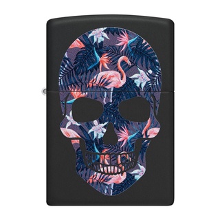 zippo ไฟแช็กรุ่น 49771 Flamingo Skull Design รับประกันตลอดชีวิต นำเข้าและจำหน่ายโดยตัวแทนจำหน่าย