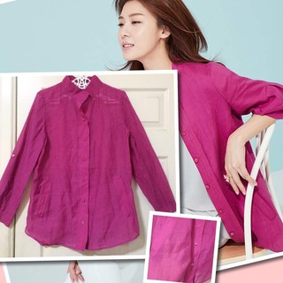 เสื้อเชิ้ตซีทรูแขนยาว อกหน้าผ้า40"