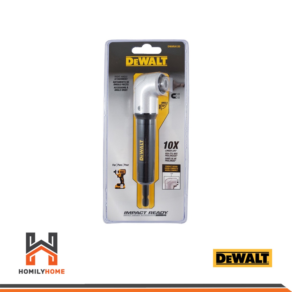 DEWALT หัวสว่านไฟฟ้ามุมฉาก รุ่น DWARA120 ก้านต่อไขควง มุมฉาก สำหรับพื้นที่แคบ