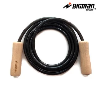 เชือกกระโดด BIGMAN รุ่น Super Black สีดำ ด้ามไม้ (1 เส้น) เชือกออกกำลังกาย เชือกนักมวย บิ๊กแมน