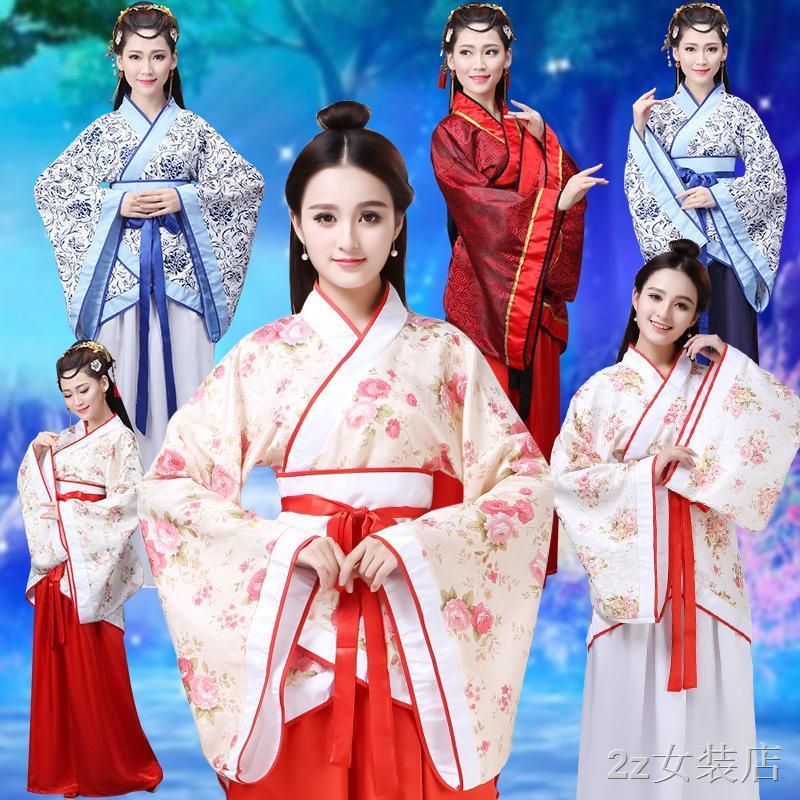 เครื่องแต่งกายโบราณ เสื้อผ้าผู้หญิง Hanfu โบราณ ชุดสไตล์จีน