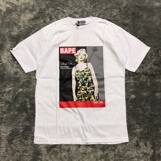 [S-5XL] เสื้อยืด พิมพ์ลาย Bape x Marilyn Monroe พรีเมี่ยม