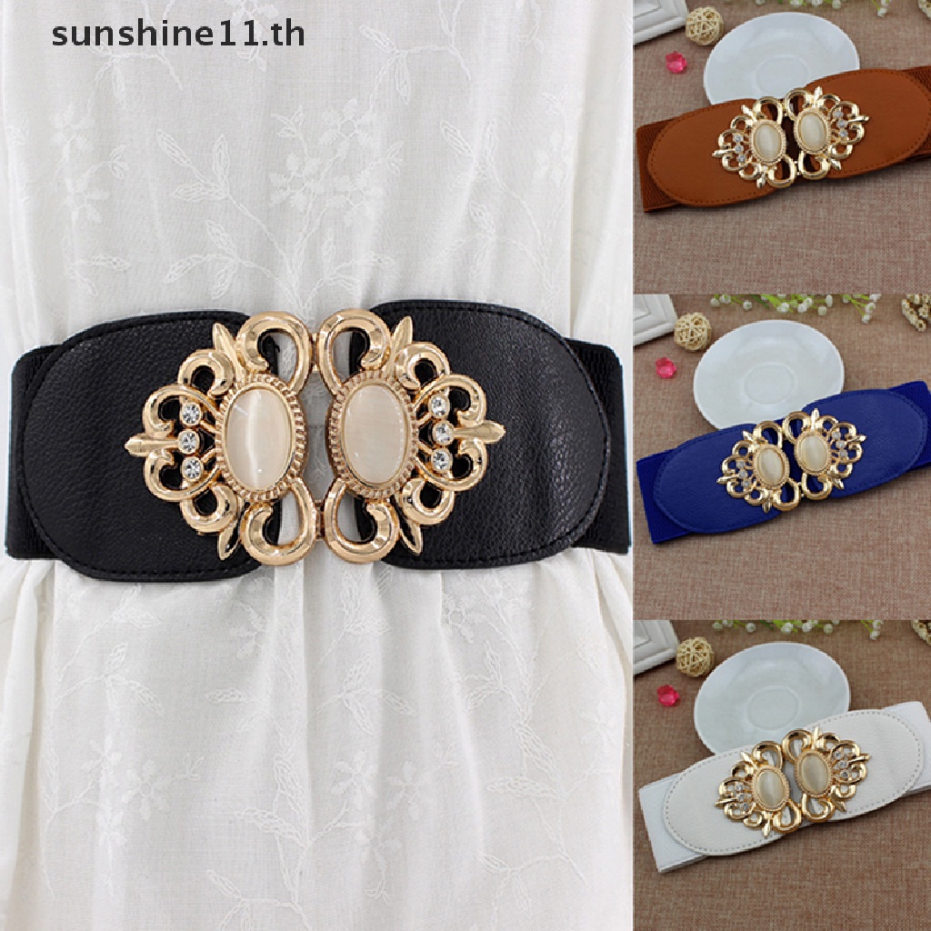 [SSNE] เข็มขัดแฟชั่นวินเทจสำหรับผู้หญิง เข็มขัดยางยืดสำหรับใส่กับชุดเดรส