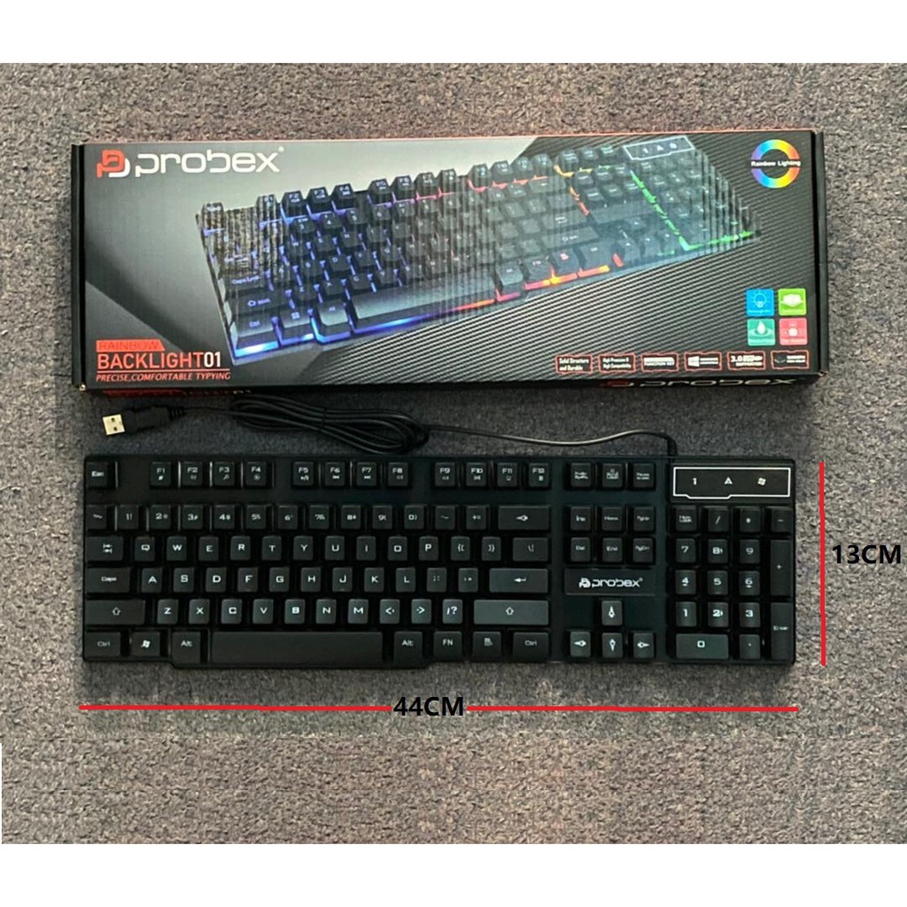 PROBEX คีย์บอร์ดเกม LED BACKLIGHT USB (KB-BL01
