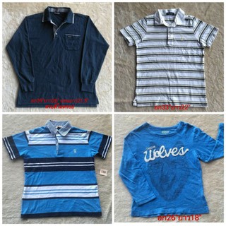 เสื้อยืด เสื้อคอปกเด็กมือสองรวมไซส์