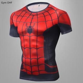 เสื้อยืด พิมพ์ลาย Marvel Spider-Man 3 มิติ เหมาะกับใส่ออกกําลังกาย วิ่ง สําหรับเด็ก