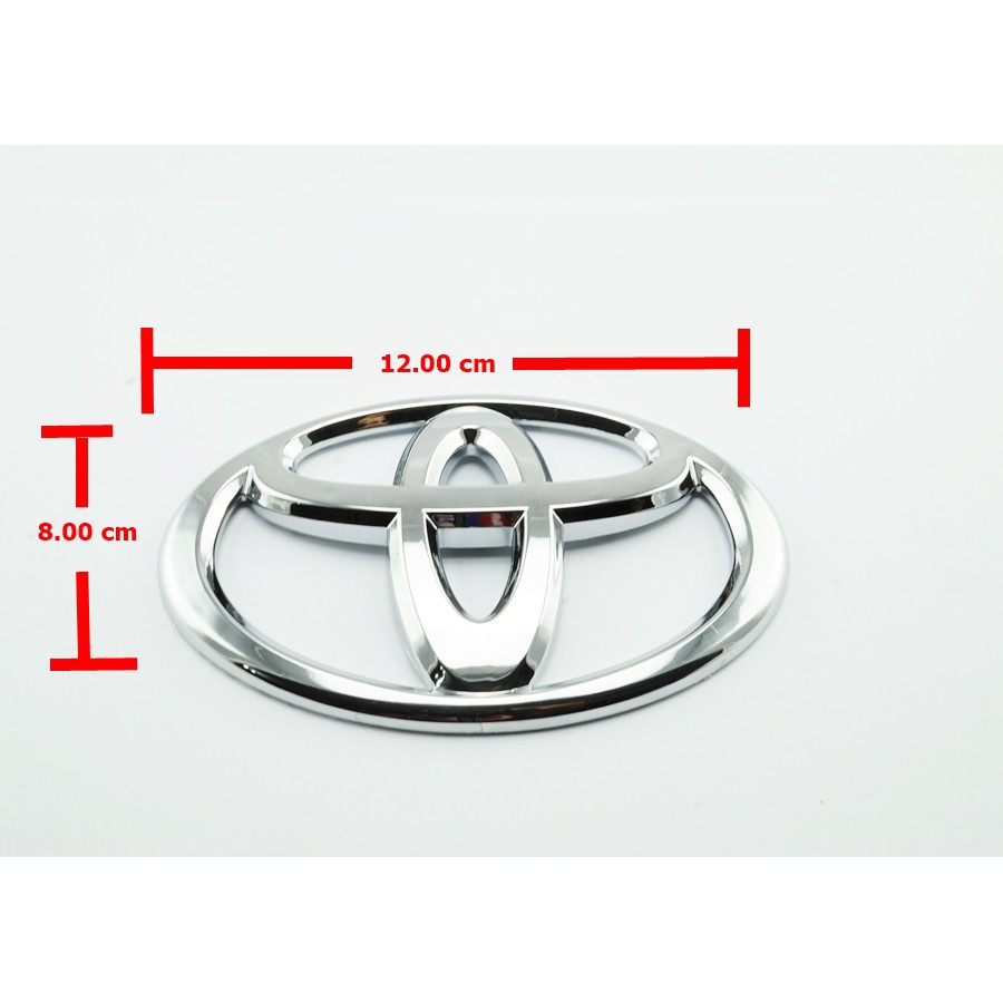 ป้ายโลโก้Toyota พลาสติกชุบโครเมี่ยมขนาด 15.0x10.0cm ติดตั้งด้วยเทปกาวสองหน้าด้านหลัง