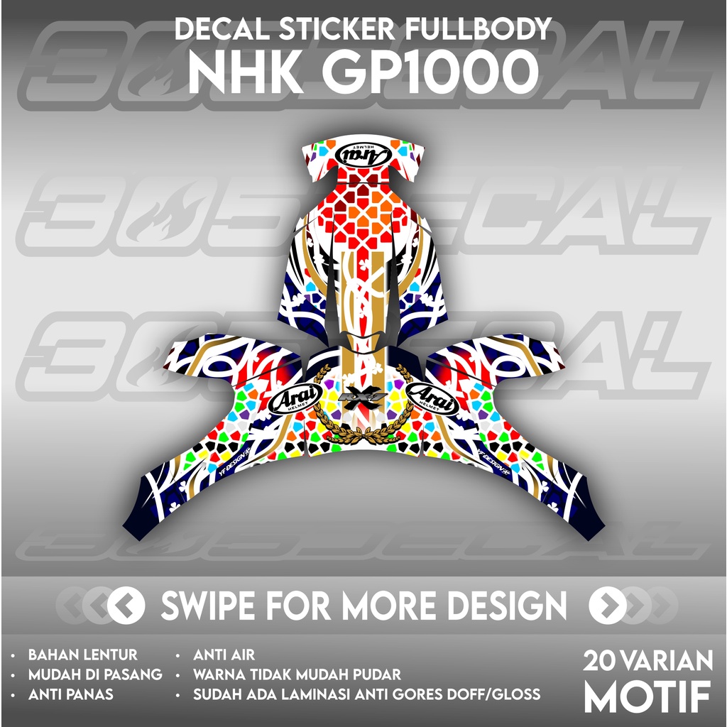 NHK GP1000 สติ๊กเกอร์รูปลอกหมวกกันน็อค arai gp1 Motif | หมวกกันน็อค DECAL | หมวกกันน็อคเต็มตัว DECAL