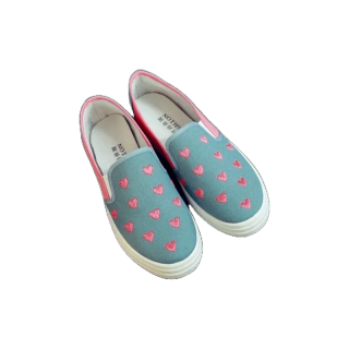 โปรโมชั่น : ♐รองเท้าสลิปออนแต่งลายกราฟฟิกรูปหัวใจ 3สี เบอร์ 36-40