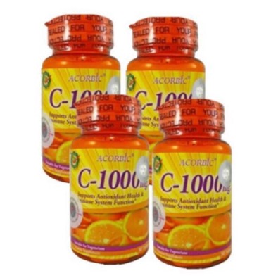( 4 กระปุก ) C-1000 mg. อคอร์บิค วิตามิน ซี 1,000 มก.