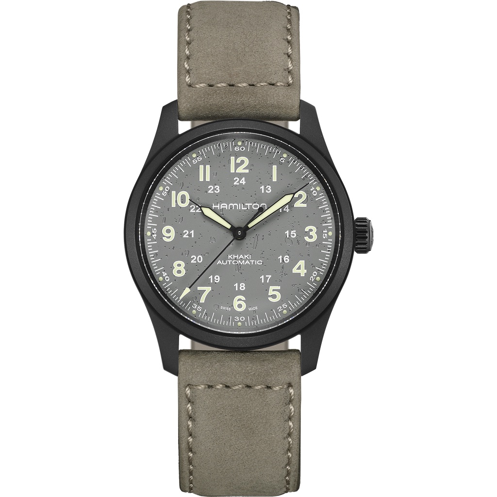 (ประกันศูนย์ไทย 2 ปี) Hamilton Khaki Field Titanium Automatic 38mm H70215880 หน้าปัดเทา