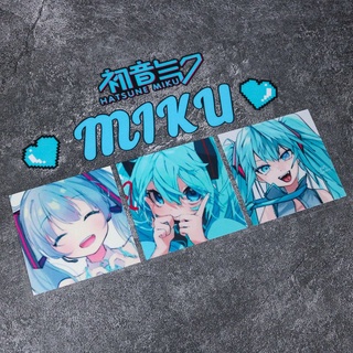 สติกเกอร์สะท้อนแสง ลายการ์ตูนอนิเมะ Sound Miku Two-Dimensional สําหรับติดตกแต่งกระจกรถยนต์ไฟฟ้า