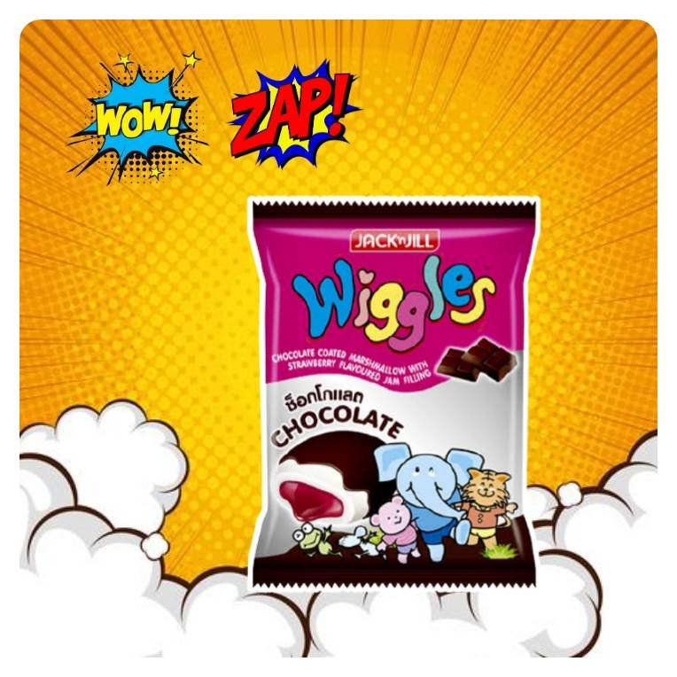 ☘️ นึกถึง ขนมย้อนวันวาน นึกถึง 1 ห่อ x 24 ชิ้น pudding jellies choccolate marshmallow wiggles วิกเกิ