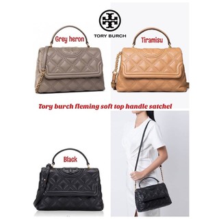 แท้💯 outlet Tory burch fleming soft top handle satchel