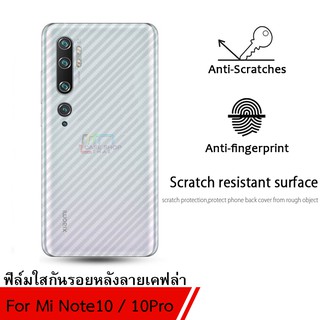 ฟิล์มกันรอยขีดข่วนหลังใส ลายเคฟล่า เสี่ยวมี่ Xiaomi Note10 Note10Pro