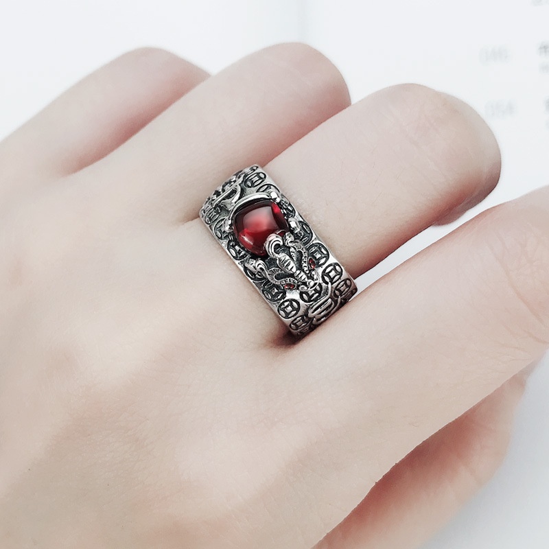 Religious Lucky PiXiu Adjustable Silver Wealth Ring - marvelousworld.th ...
