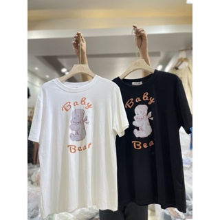 เสื้อยืดผ้าเด้งลายตุ๊กตาหมี Baby 🧸🎀ป้าย its me basic