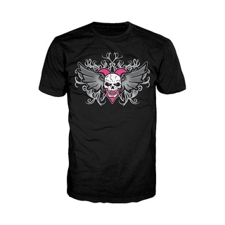 ใหม่ เสื้อยืดลําลอง สําหรับผู้ชาย แขนสั้น พิมพ์ลาย Wwe Bret Hart Winged Skull Tattoo สีดํา TYUI25845