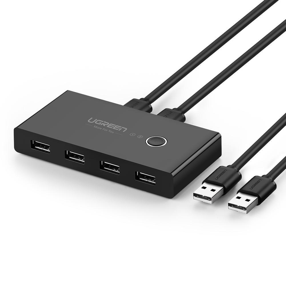 UGREEN รุ่น US216 อุปกรณ์แชร์คอมพิวเตอร์ 2 In 4 Out USB 2.0 Sharing Switch Box