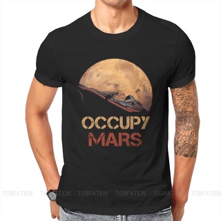 เสื้อยืด คอกลม ผ้าฝ้าย ขนาดใหญ่ พิมพ์ลาย Mars 2020 Space Explorers Occupy Mars Spacex Starman สไตล์คลาสสิก เหมาะกับฤดูร้