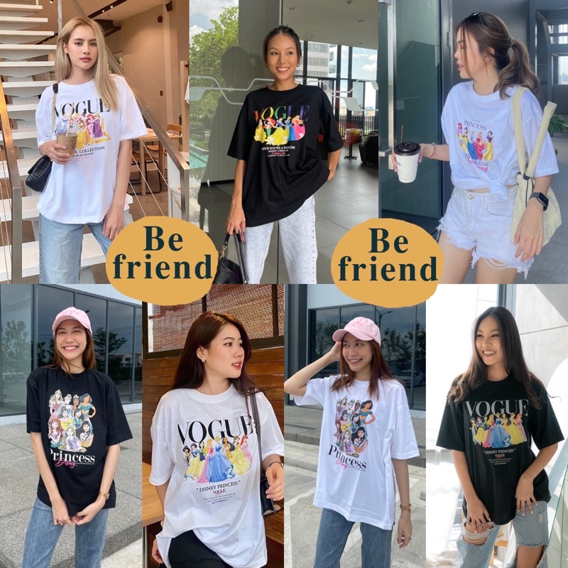 เสื้อยืด oversize "ลาย Vogue เจ้าหญิง" อก42-44