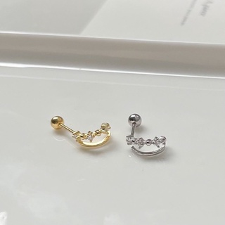 A.piece จิวเงินแท้ [all silver 925] crystal pararelle piercing (ราคาต่อ 1 ข้าง) (83)