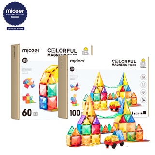 Mideer มิเดียร์ Colorful Magnetic Tiles แม่เหล็กตัวต่อสีรุ้ง MD1141-MD1142