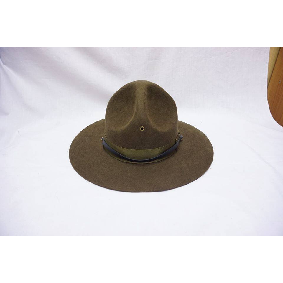 หมวกปีก หมวกจ่า USMC Drill Bare Hat ทำหมวกครูลูกเสือได้ ปีกกว้าง 7.5 cm ร้าน BKK Militaria