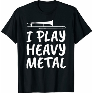 เสื้อยืดคอกลมเสื้อยืด พิมพ์ลาย I Play Heavy Metal แฟชั่นฤดูร้อน สําหรับผู้ชายผ้าฝ้ายแท้