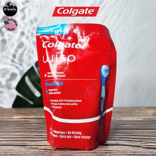 [Colgate] Wisp Max Fresh Disposable Mini Toothbrush, Peppermint 24 Mini Brushes คอลเกต วิสป์ แปรงฟันมินิ แบบใช้แล้วทิ้ง