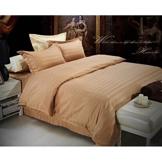 FAST SELL 000 ชุดผ้าปูที่นอน สีพื้น ลายริ้ว 6 ฟุต 5 ชิ้น