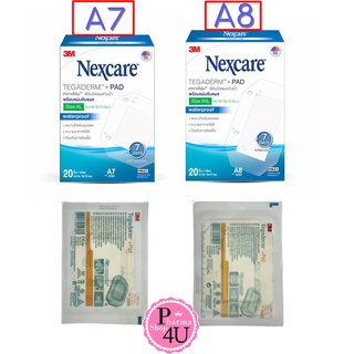 3M Nexcare Tegaderm 3เอ็ม เน็กซ์แคร์ เทกาเดิร์ม ฟิล์มปิดแผลกันน้ำ แผ่นเทปใสปิดแผลกันน้ำ ติดนาน7วัน 1ซอง