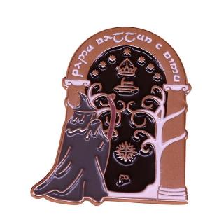 Lord of the Rings pin dark door wizard brooch The Fellowship of the Ring badge Tolkien Movies fans gift