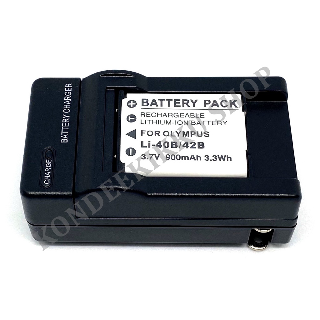 2 Batterie + Caricabatteria doppio (USB) Li-40b/42b per Olympus FE-., mju., µ., TG., VG., VR., X., ... - vedi lista di compatibilità