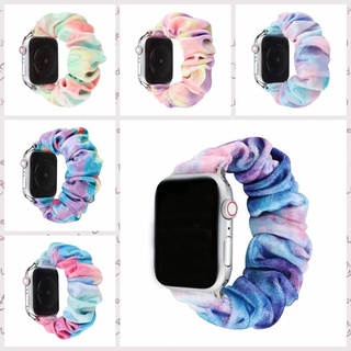 สายนาฬิกาข้อมือ ผ้ายืดหยุ่น สามารถปรับได้ สีรุ้ง สําหรับ Apple Watch 38 40 41 มม. 42 44 45 มม.