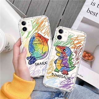 For Infinix Note 30 Hot 30i 20S 20i Note 12 G96 Zero 5G 2023 Smart 7 6 Plus Smart 5 Pro Hot 12 12i 10S 11S Note 10 11 Pro Note 8 7 Hot 9 10 11 Play เคสโทรศัพท์มือถือลายไดโนเสาร์ปลาฉลามสําหรับ