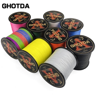 Ghotda 18-80LB ถักเปียสาย4เส้น PE พลังอำนาจญี่ปุ่น M ultifilament PE มากถักสายตกปลาสาย1000เมตร500เมตร3