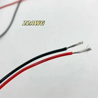สายไฟดำแดง-แดงดำ 12AWG-24AWG สายไฟซิลิโคน ทนต่อความร้อนได้สูง ขายเป็นเมตร