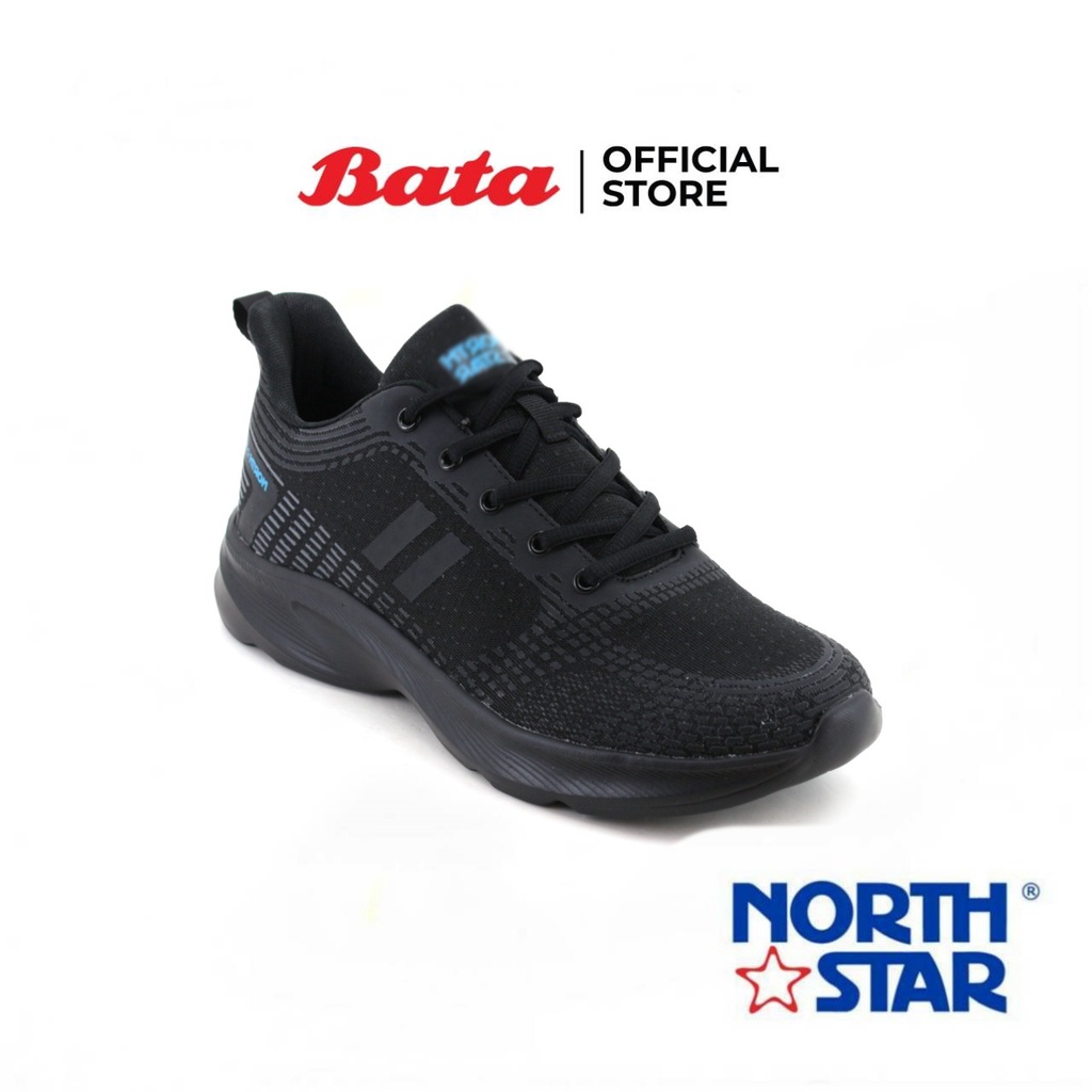 Bata บาจา North Star รองเท้าผ้าใบออกกำลังกาย แบบผูกเชือก สวมใส่ง่าย รองรับน้ำหนักเท้าได้ดี  สำหรับผู้ชาย รุ่น Sapiens สีดำ 8806004
